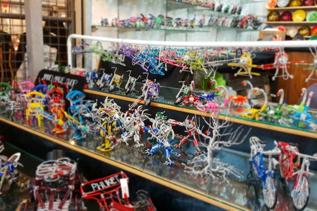 Buy metal sculptures of bikes, robots, planes and more at Naka Night Market