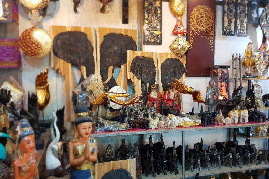 Lots of traditional Thailand crafts and souvenirs available