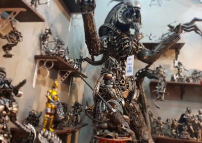 Unique 'Metal Art' created from scrap metal, for sale at Naka Night Market, Phuket