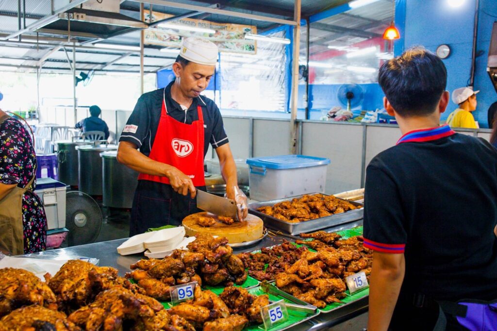 Fresh food prepared at Naka Night Market