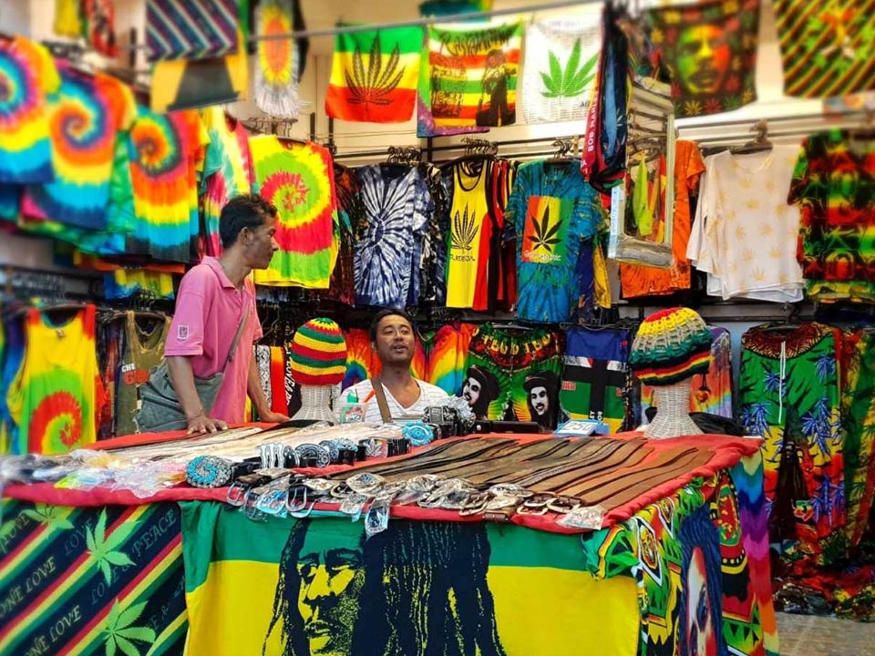 The Reggae shop at the Naka Weekend Market