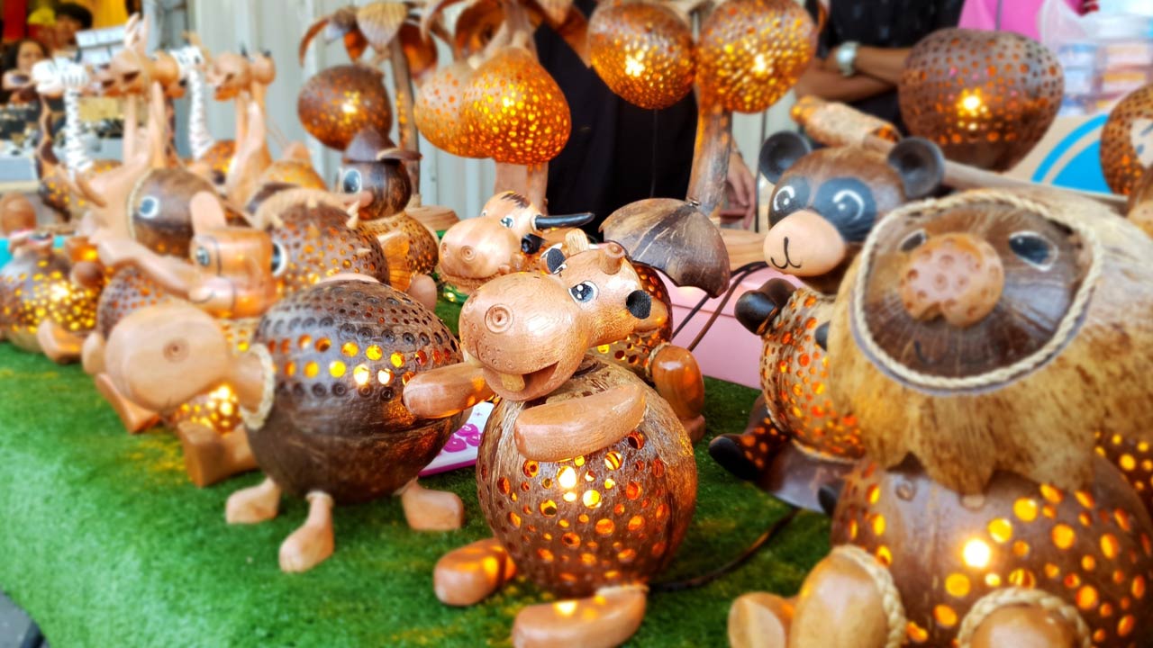 Souvenirs and handicrafts at Phukets Naka Market open Weekends