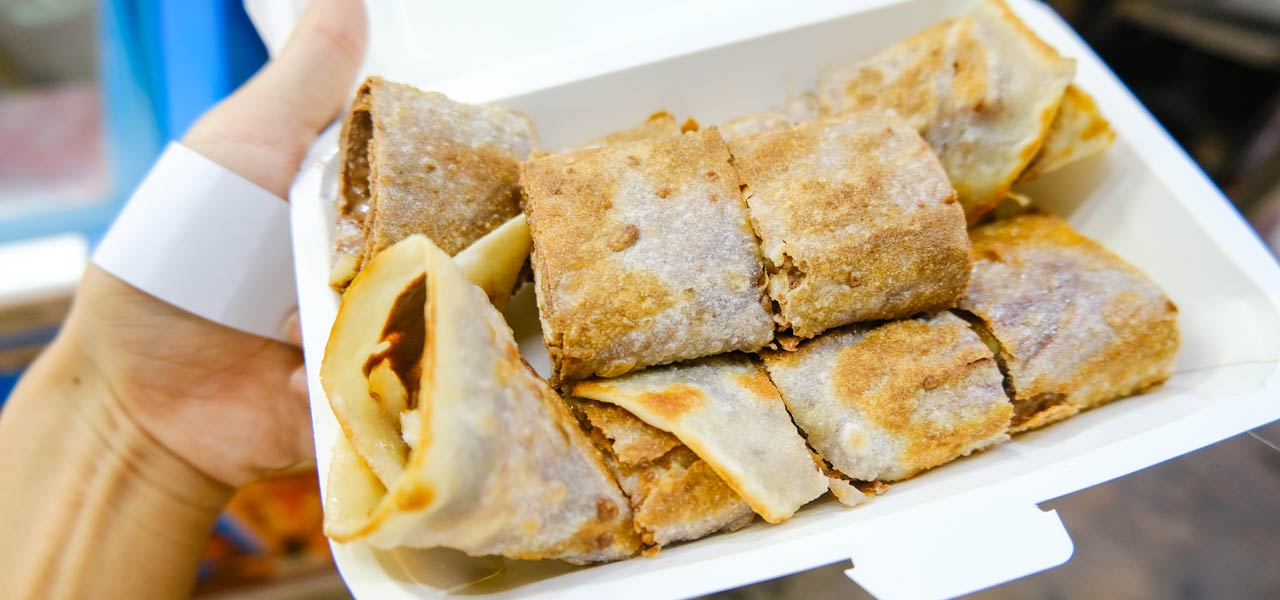 Thai Rotis from Naka Weekend Market selection of Thai Street Food Desserts