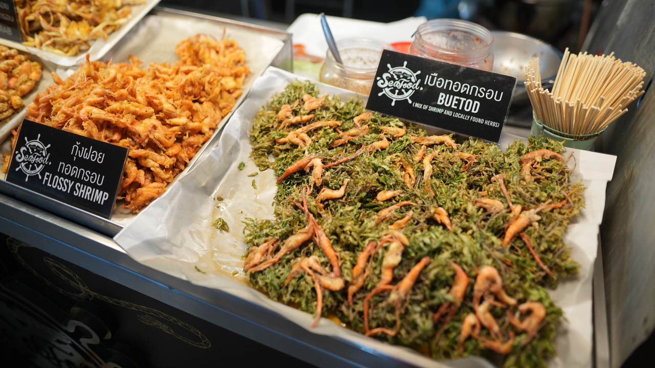 You should try all of the fresh seafood at Naka Weekend Market
