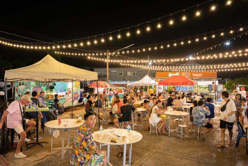 Enjoy the cool night air at Naka Weekend Market