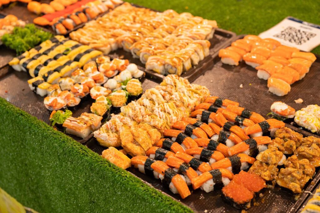 Colourful and tasty sushi freshly available at Naka Night Market every weekend