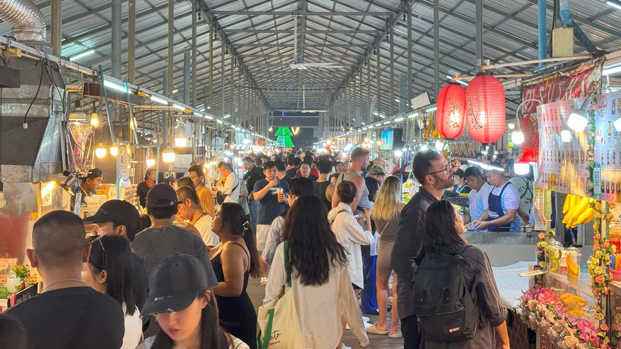The people of Naka Market enjoying themselves